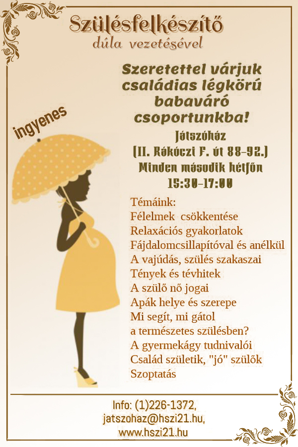 Szülésfelkészítés plakát (szöveg a bejegyzésben)